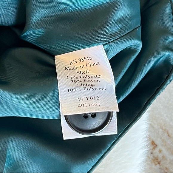 Coldwater Creek Jacquard Blazer Jacket Medium 10 12 Textured Embroidered - Picture 10 of 16